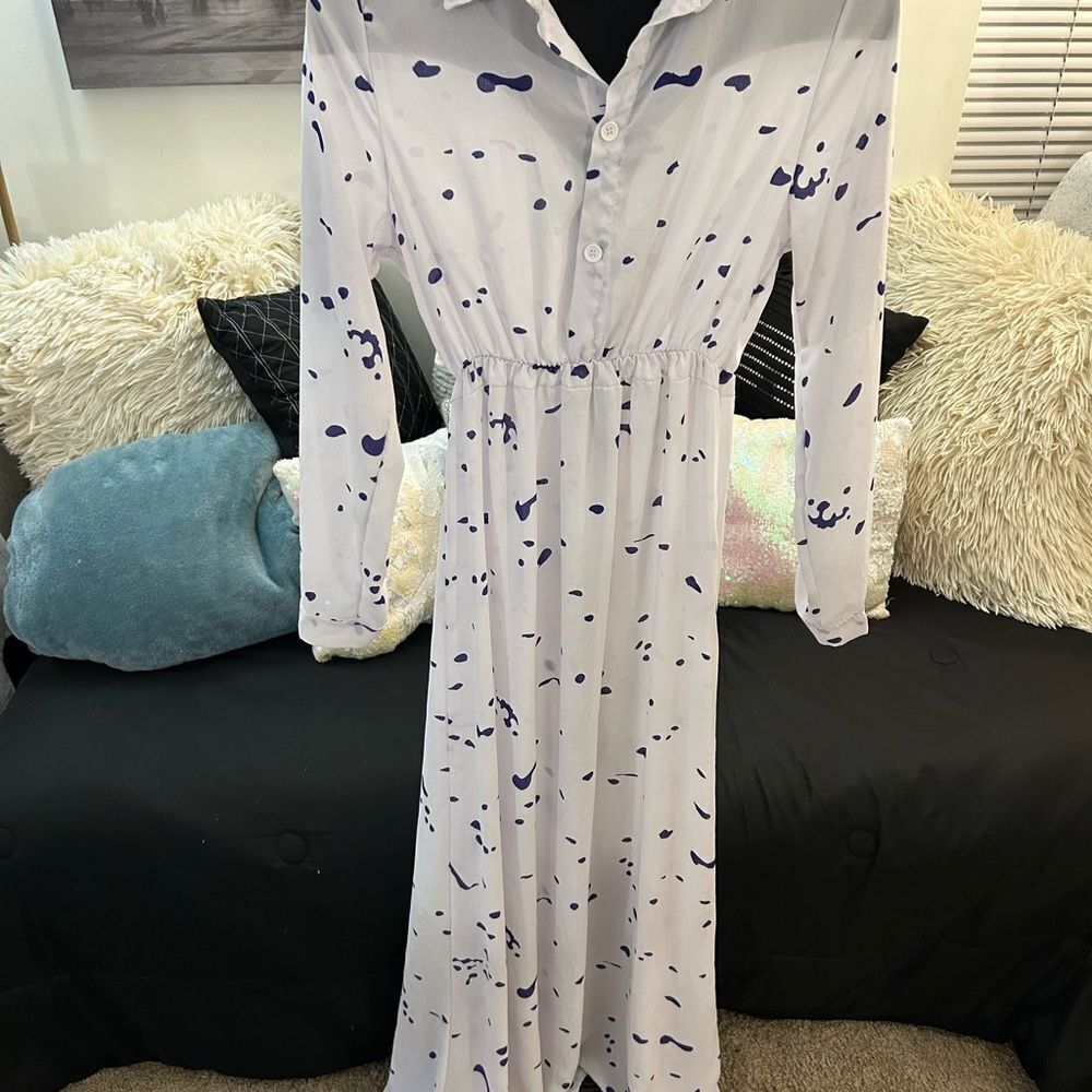 Sheer Purple paint splatter maxi dress - Picture 2 of 6